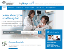 Tablet Screenshot of myhospitals.gov.au